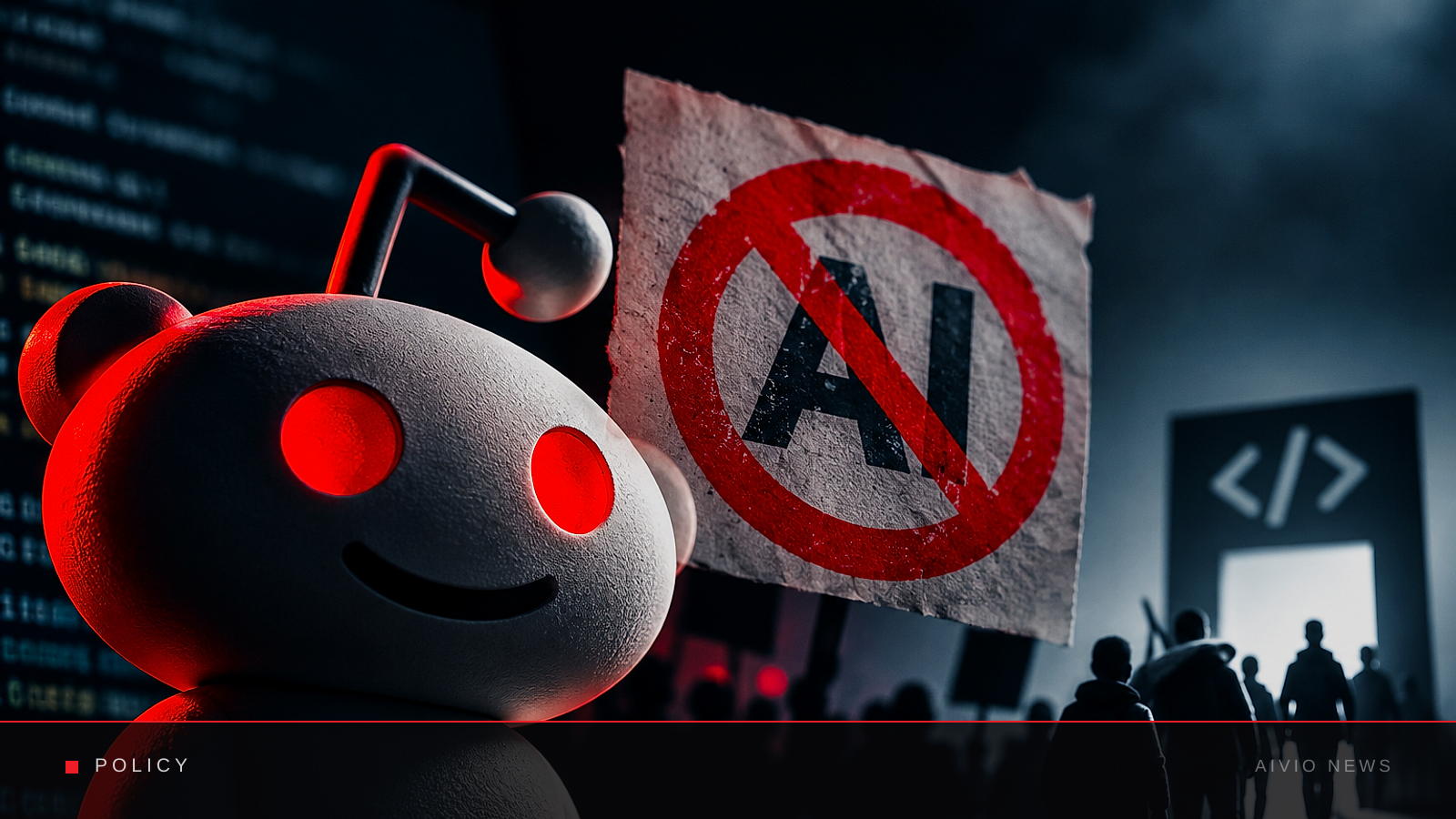 AIVIO News cover illustration for: Reddit's r/opensource bans AI-related projects, prompting a community backlash